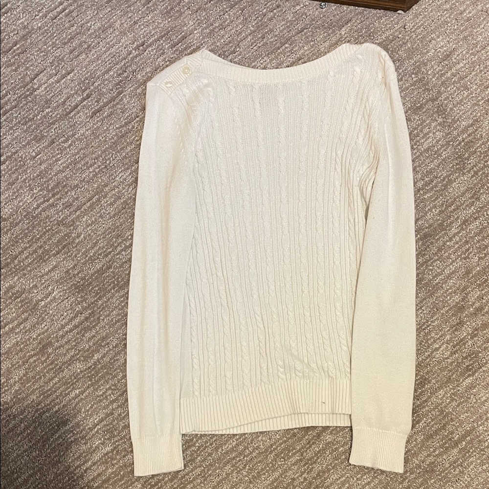 Banana Republic Ivory Cable Knit Sweater